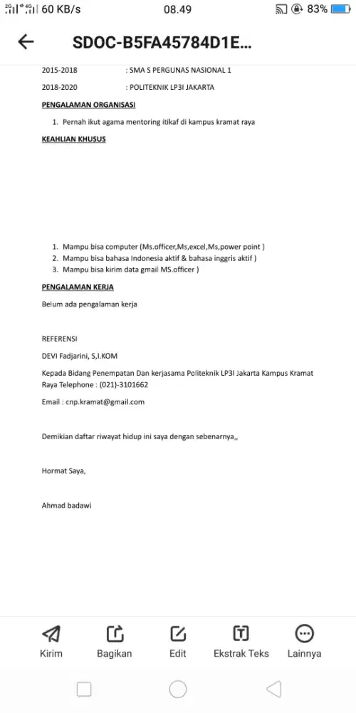 Cari lowongan pekerjaan