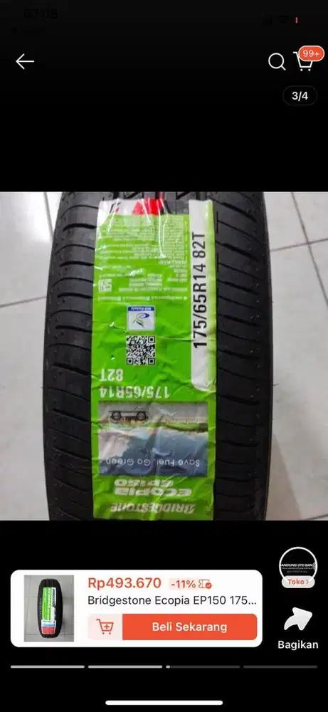 TERMURAH !!! Ban Bridgestone ecopia 175/65 R14 (kondisi baru)