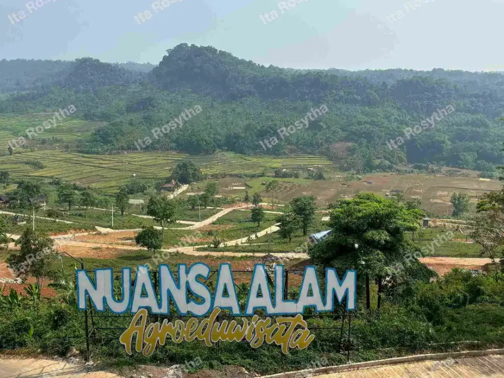Jual Tanah Murah Lokasi Wisata Asri Pedesaan di Tanjung Sari Bogor timur, Lingkungan Pedesaan ASRI DAN NYAMAN,View Perbukitan Persawahan.