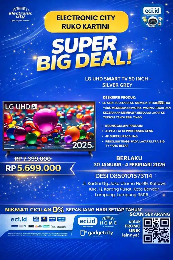 LG UHD SMART TV 50 INCH