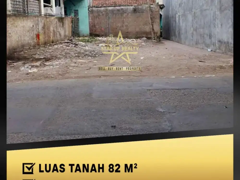 8jt per m2 Dijual tanah di Cibolerang kopo luas 82m2 lebar 8 meter x panjang 10,5 M