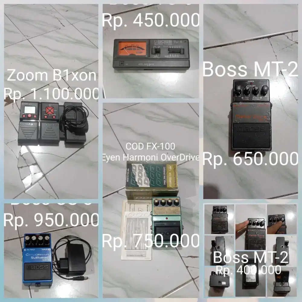 Ampli gitar & basa  efek gitar & bass, dll. hrg sdh tercantum