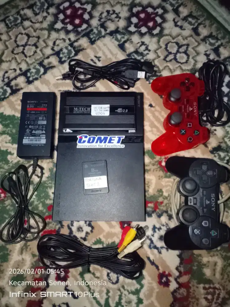 Ps2 slim FORTUNA HDD 40GB ada game PS1&PS2 normal