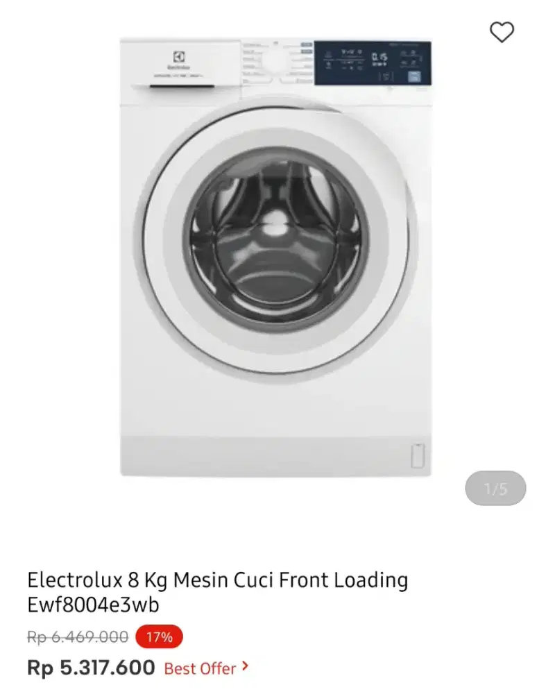 WM FRONT LOAD ELECTROLUX 8KG