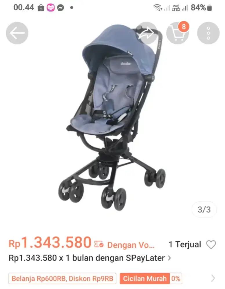 Stroler cocolate iflek  plus cabis size cocok buat 1 tahun keatas,