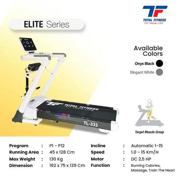 TREADMILL ELEKTRIK TL 333 AUTO INCLINE ELITE SERIES BERGARANSI