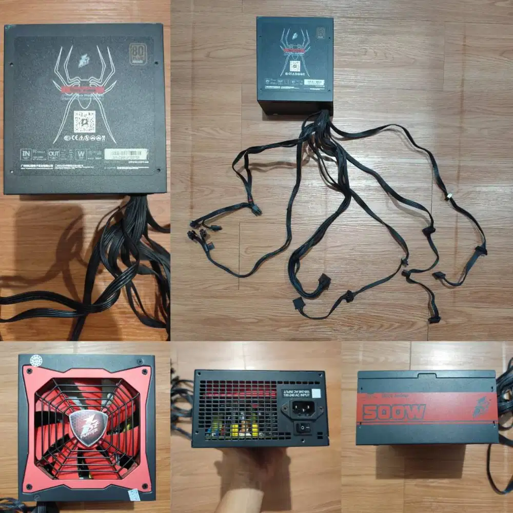 PSU 1stPlayer Black Widow 500W 80+ Bronze Power Supply Segel Baut Utuh