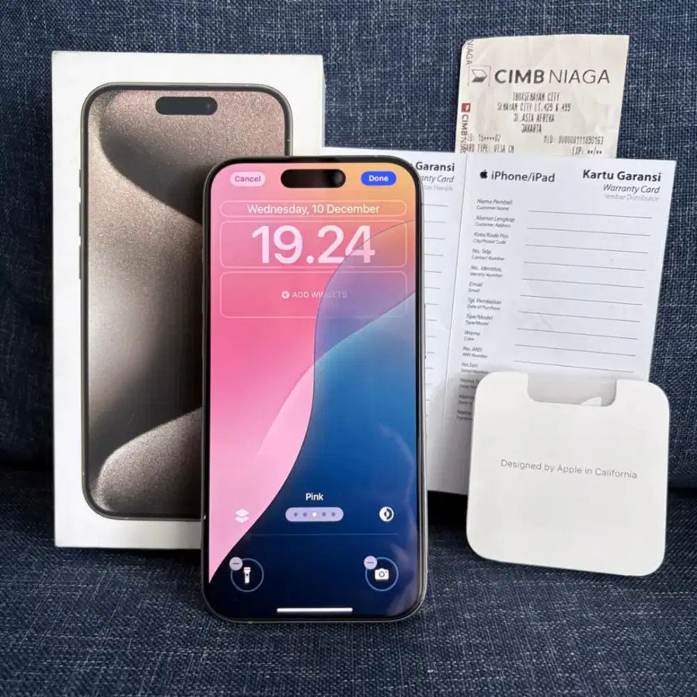 iPhone 15 Pro 128GB + Box + Charger ex iBox - BH 81% - Sudah Reset