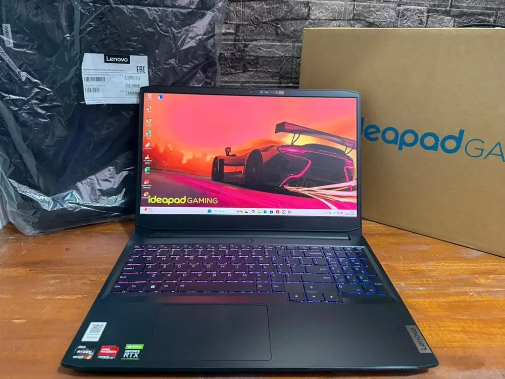 Laptop Lenovo ideapad Gaming Ryzen 7 Ram 16gb RTX 3050 Fullset