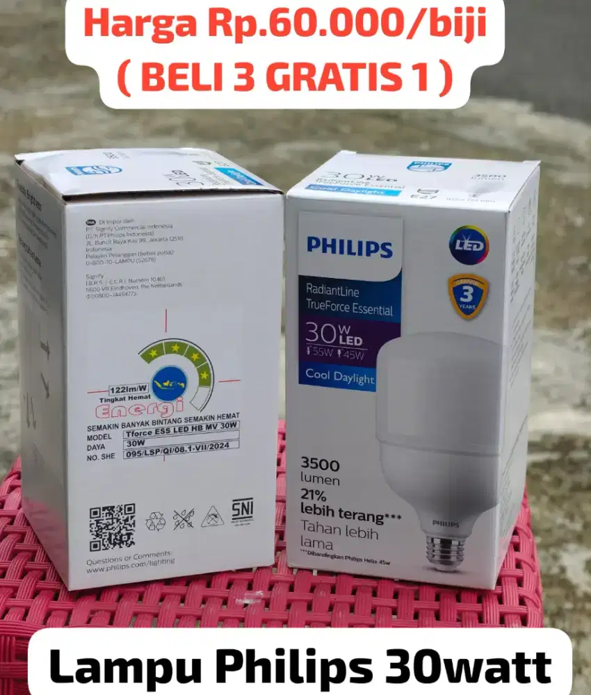 PROMO Lampu LED Philips 30W ( BELI 3 GRATIS 1 )