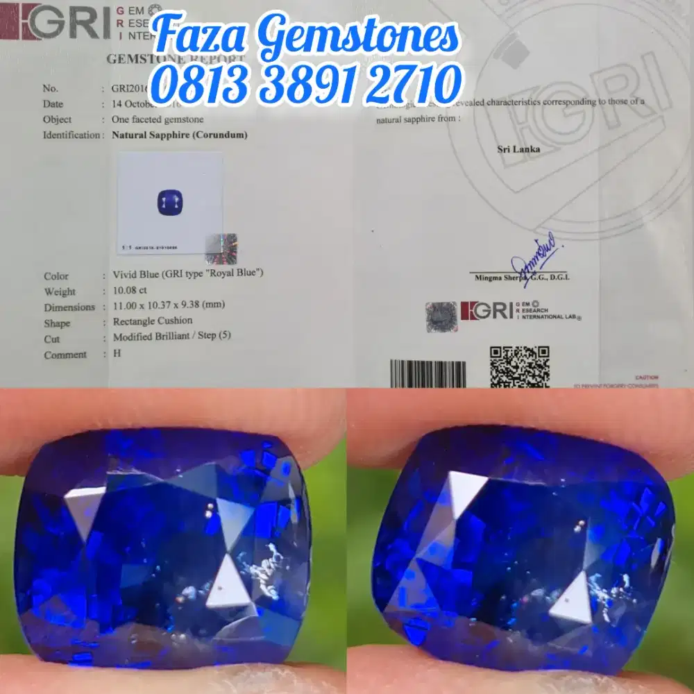 Kolektor Size, 10 cts up Vivid Royal Blue Sapphire Srilanka