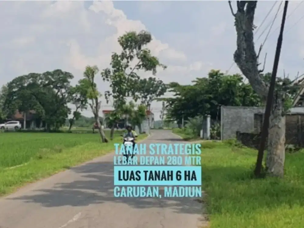 (Bb) Dijual Tanah LD 280 mtr, dekat Jalan Raya Propinsi, Caruban MADIUN, Lokasi Prospektif