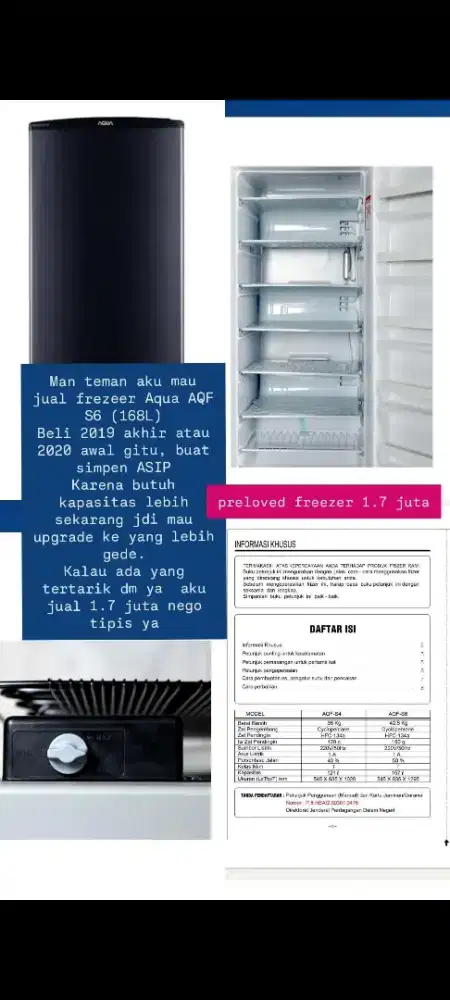 Preloved Freezer Aqua