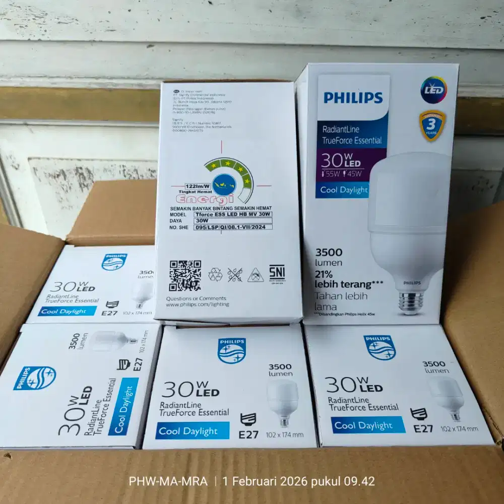 1 Dus Lampu LED Philips 30watt ( isi 6 )