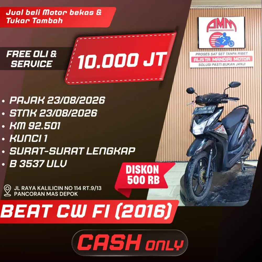 BEAT CW FI TH 2016 BISA CASH/TRADE IN/BAYAR PAKAI CC/PAYLATER