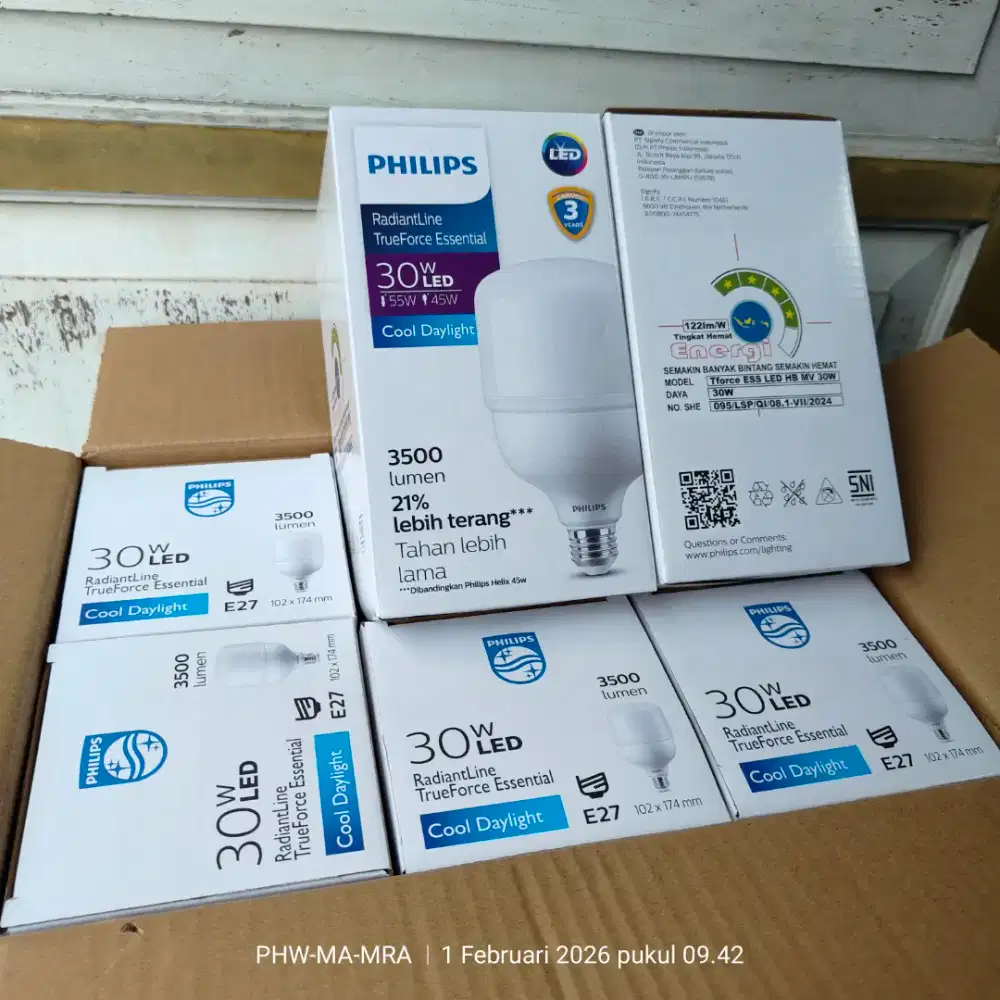 1 Dus Lampu LED Philips isi 6 ( BISA COD )