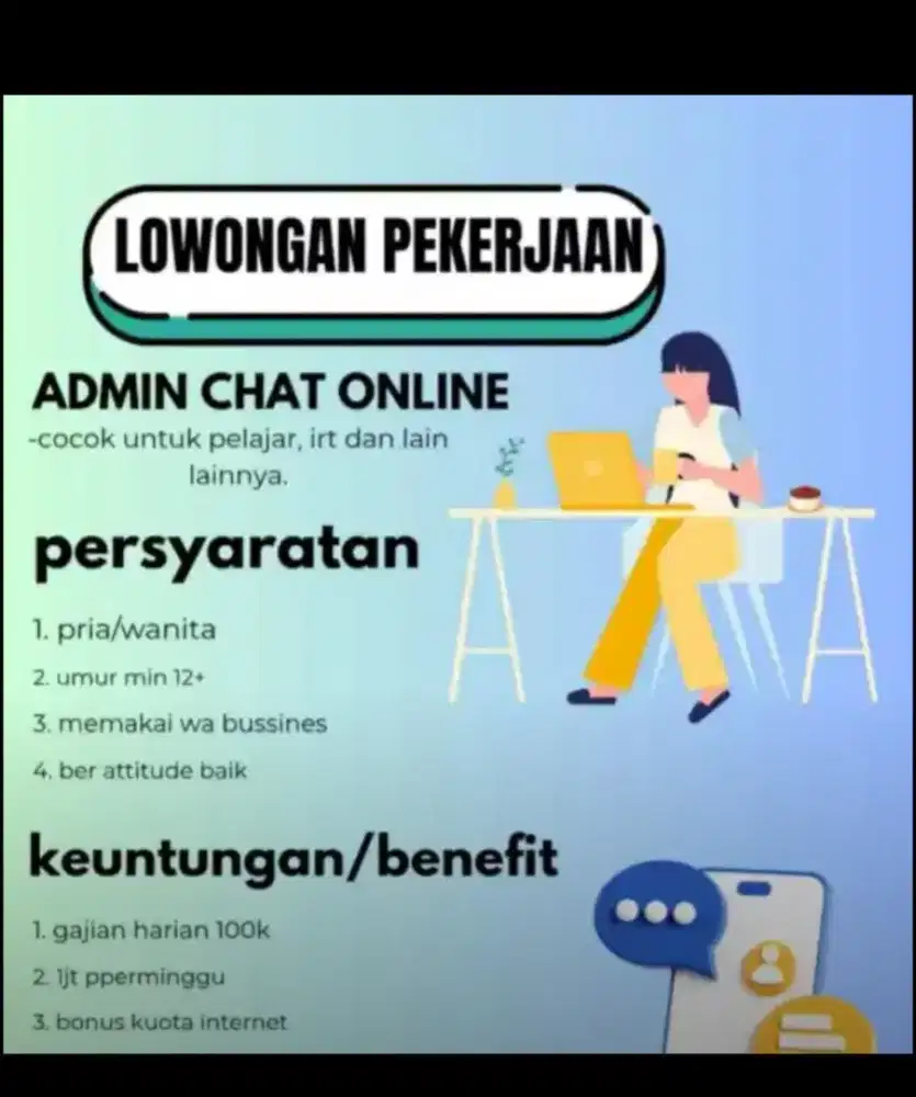 Admin online kerja darii rumah