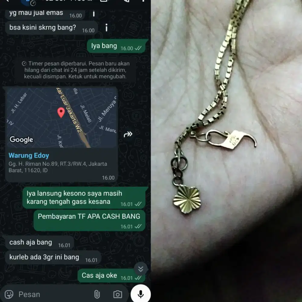 Terima emas dan jemput ke lokasi