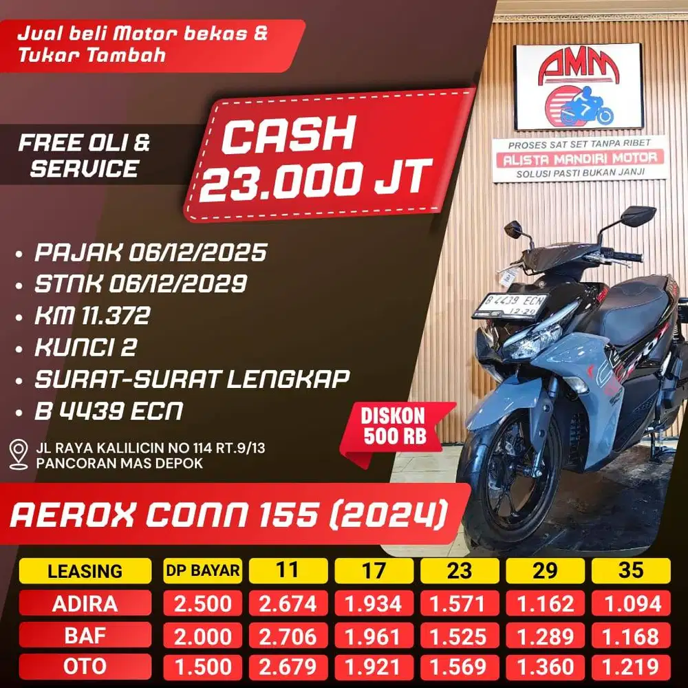 KREDIT DP 1JTAN AEROX 15 2024 CON BISA CASH/TRADE IN/PAKAI CC/PAYLATER