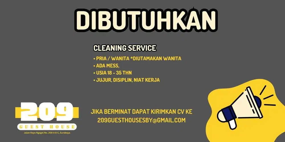 LOWONGAN KERJA CLEANING SERVICE