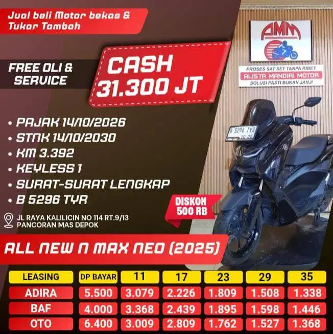 NMAX NEO S TH 2025 BISA CASH/KREDIT/TRADE IN/BAYAR PAKAI CC/PAYLATER