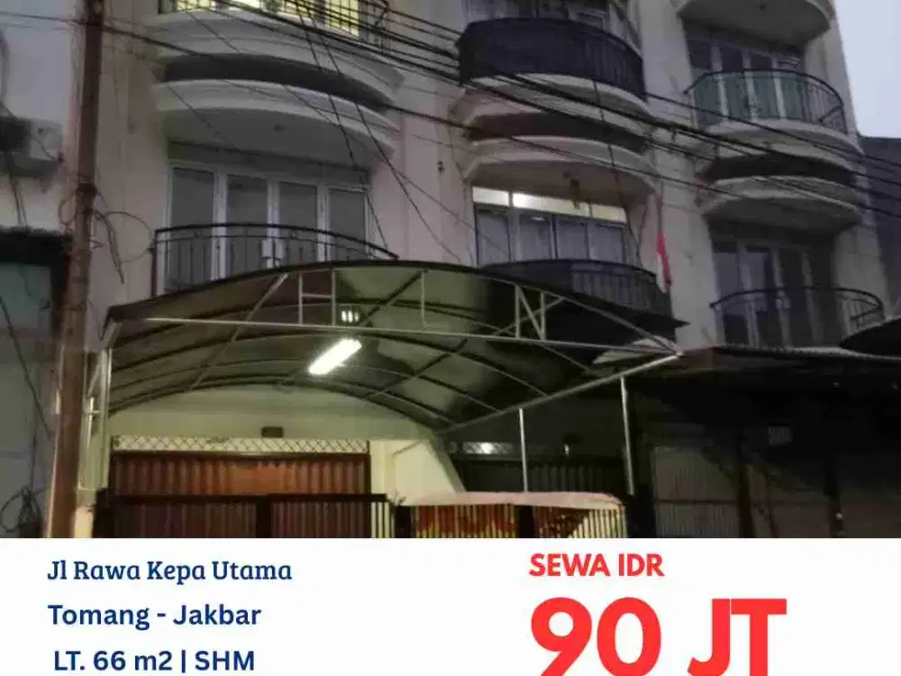 TAN001 ruko 3,5 lantai di jalan rawa kepa utama Tomang jakarta barat