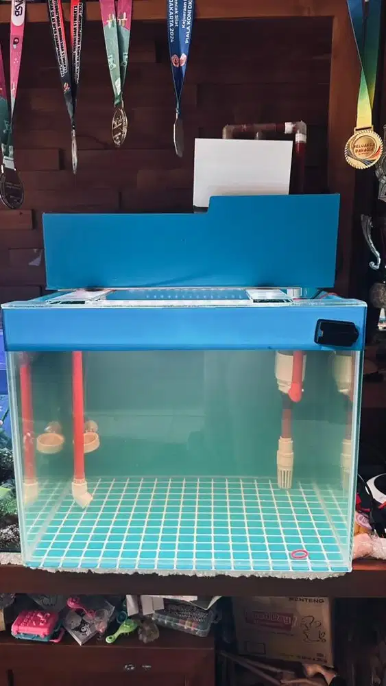 Aquarium + Filter talang full set tinggal colok