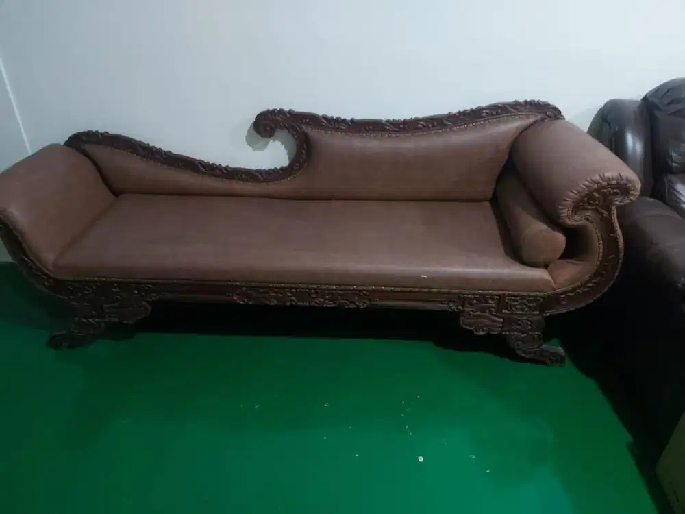 Sofa Jati Tua Vintage Mulus Nego