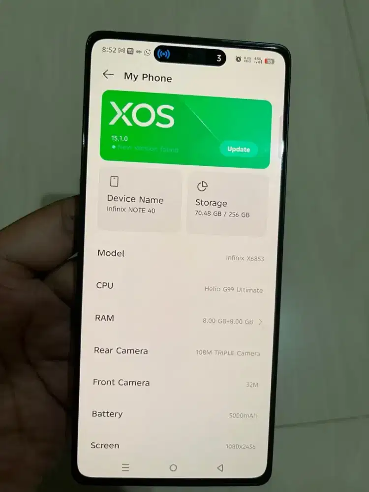 Infinix note 40 ram 8+8 256gb