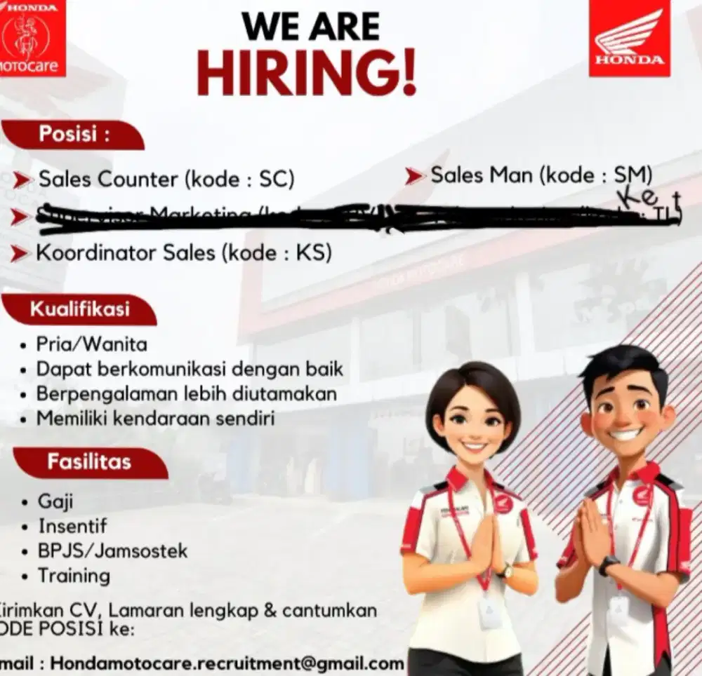 Lowongan sales motor honda