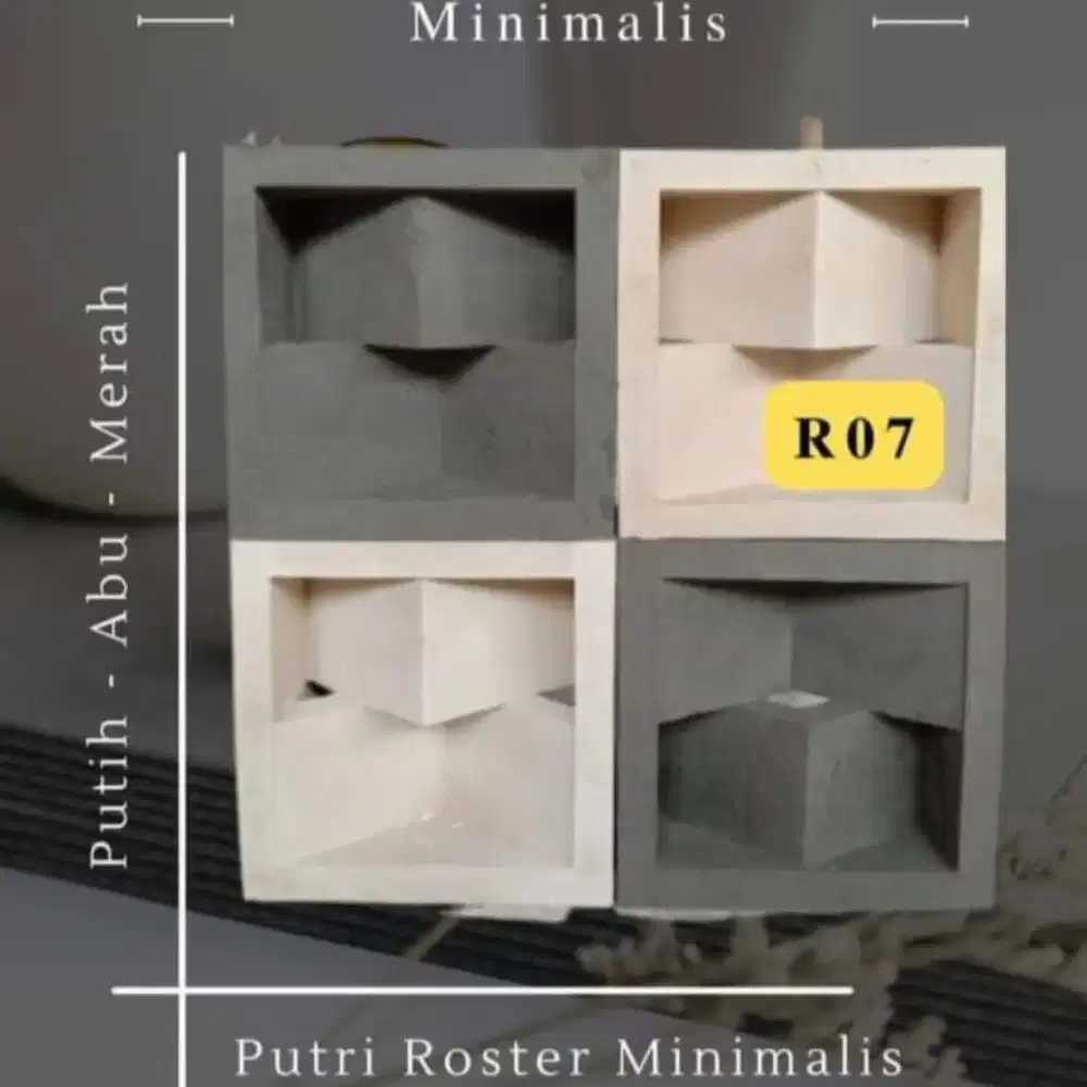 Roster beton minimalis dengan berbagai macam motif pilihan