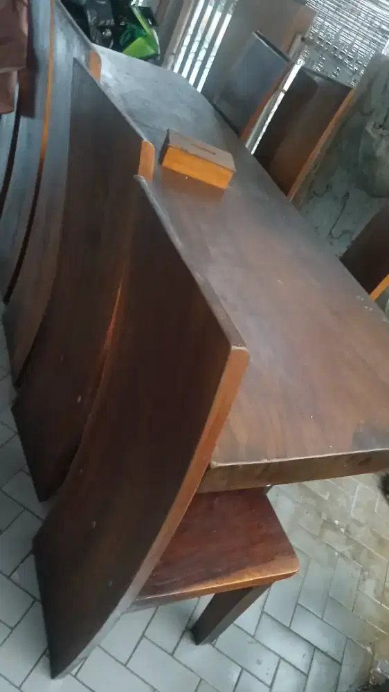 Meja makan kayu jati asli