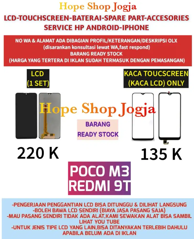 Touchscreen-Baterai-LCD Xiaomi Redmi 9T-Poco M3