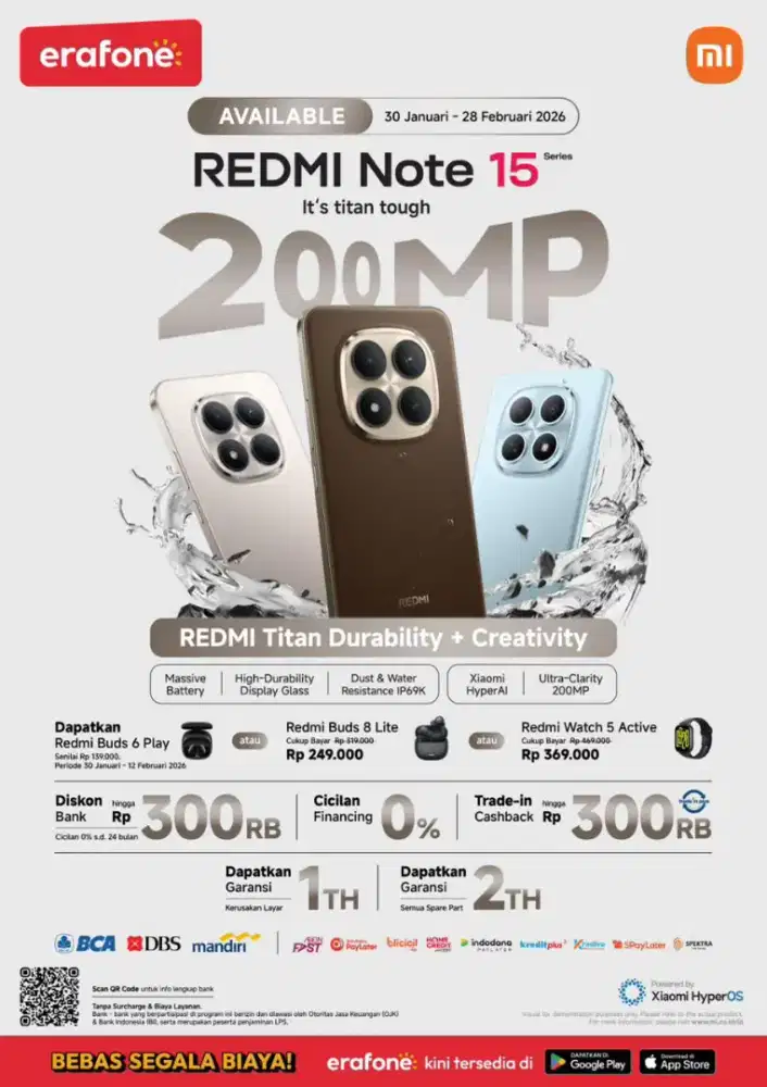 Xiaomi redmi note 15 sudah ready dapat free tes ori