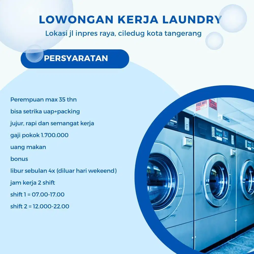 Lowongan staff laundry