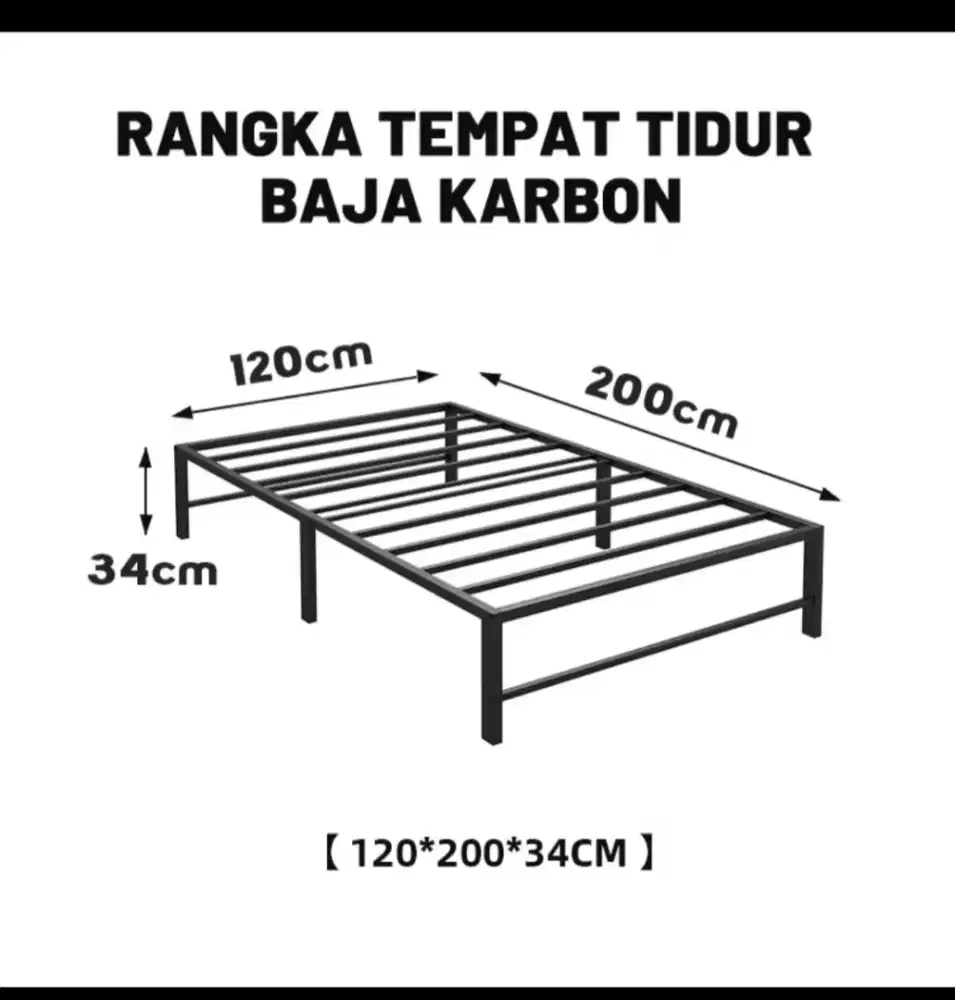 Divan besi hitam 120x200