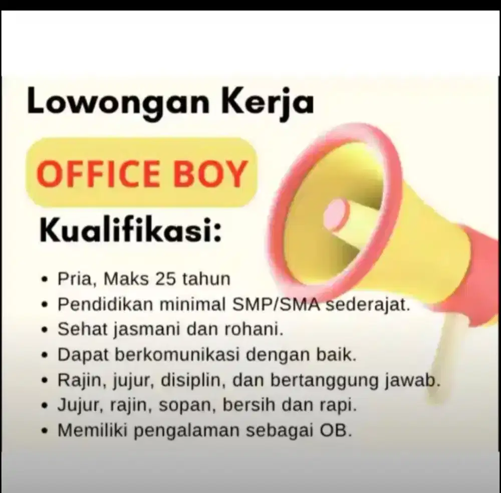 LOWONGAN OFFICE BOY