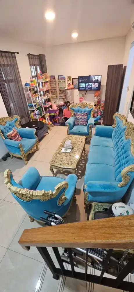 1 Set Kursi Jati Asli Ukir Motif Retak Seribu