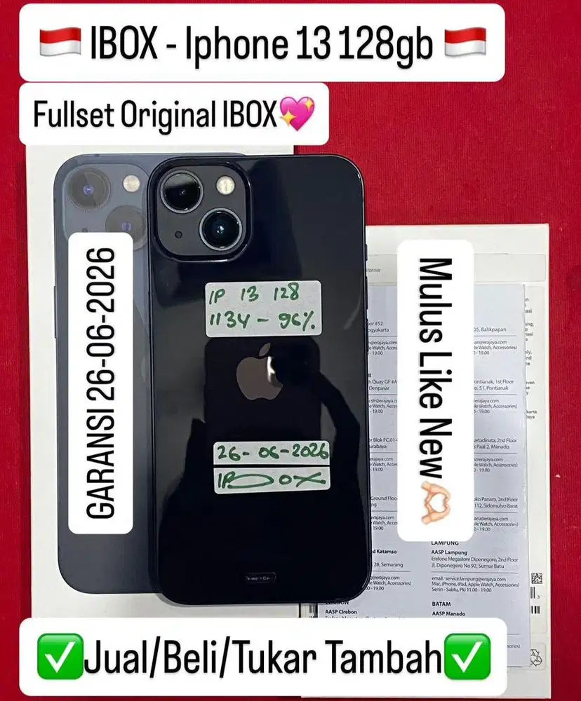 Iphone 13 128gb ex ibox bisa dicicil 0%