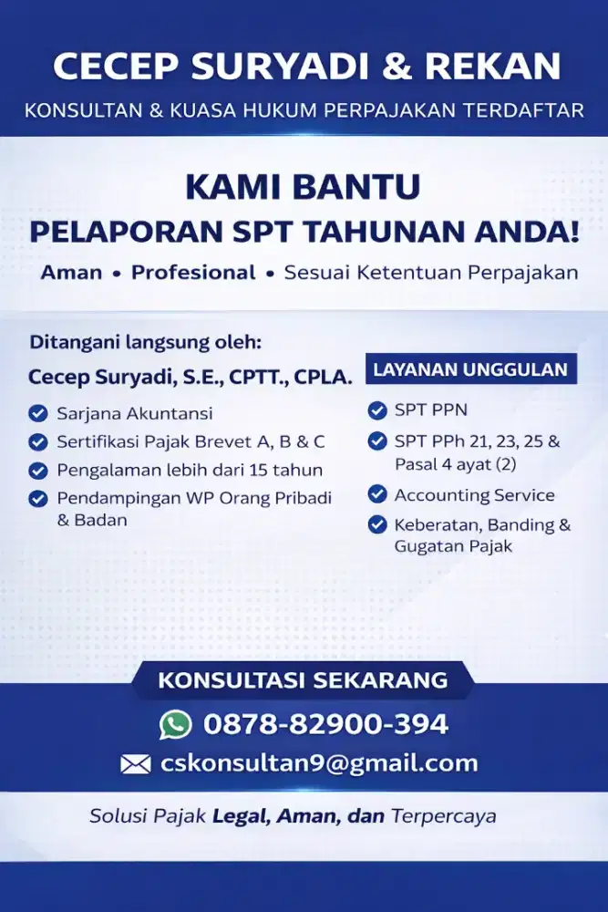 JASA KONSULTAN PAJAK dan KUASA HUKUM PERPAJAKAN