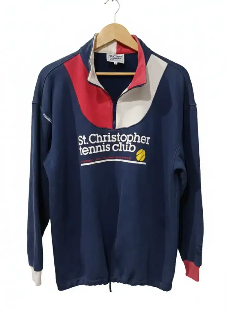 Vintage St Christoper Tennis Club Half Ziper Sweatshirt
