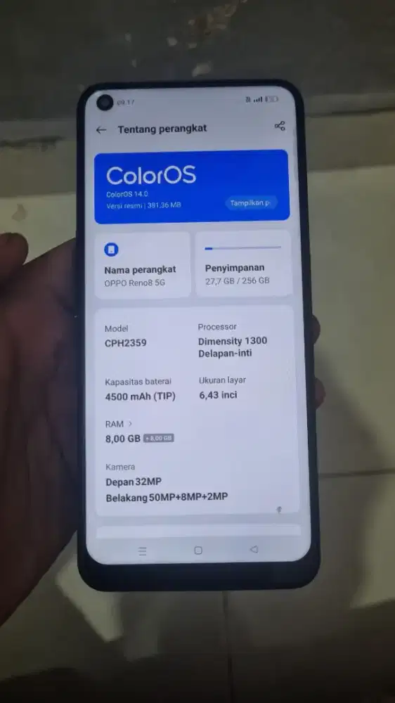 Oppo Reno 8 5g 8/256gb