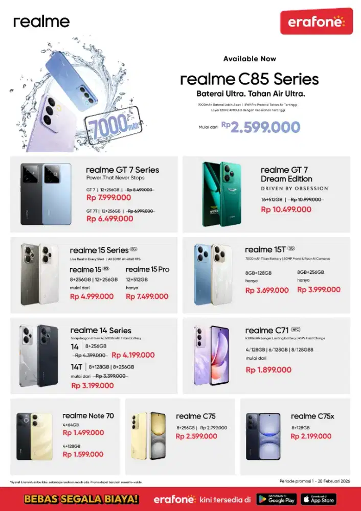 Cash dan kredit hp realme series