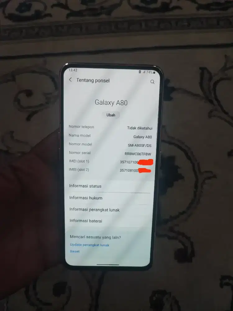 Samsung A80 8/128 flip camera ex resmi sein