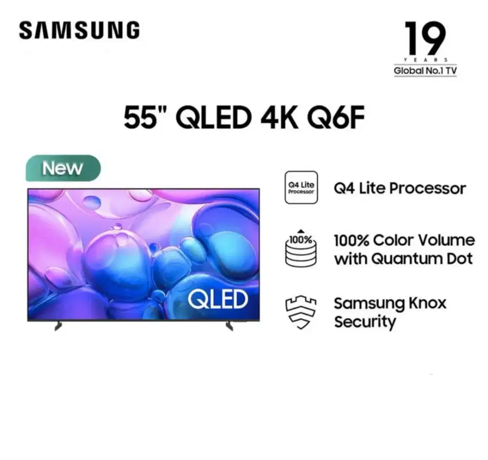 Samsung Smart TV 55 Inch QLED 4K Q6F |Q4 Lite Processor| QA55Q6FAAKXXD