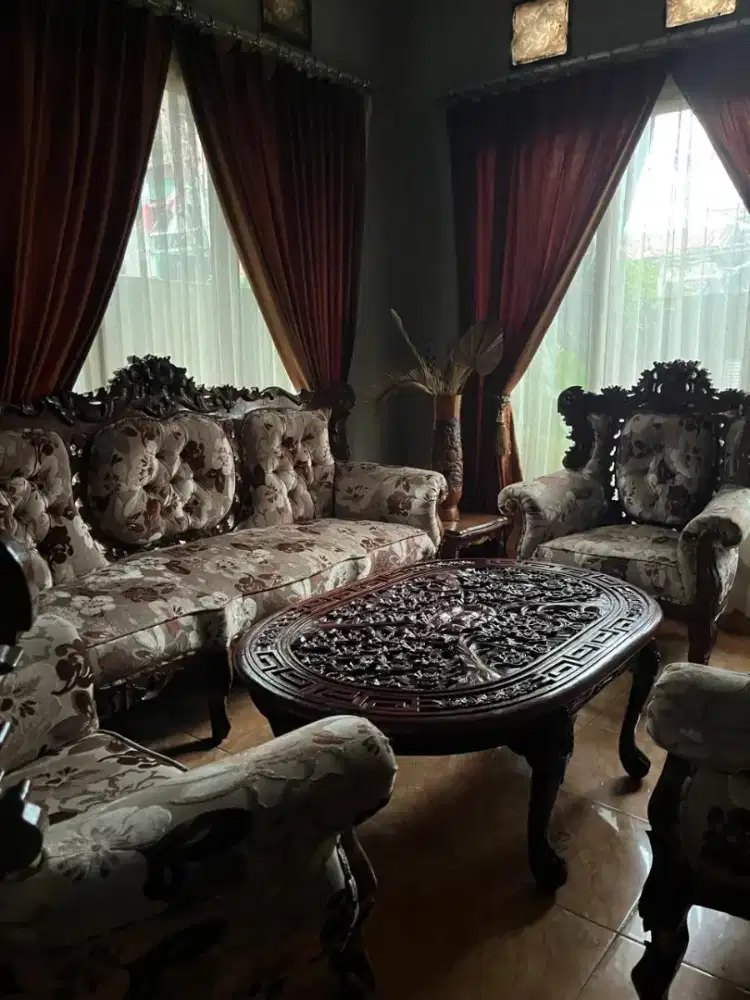 Meja bangku bupet jati