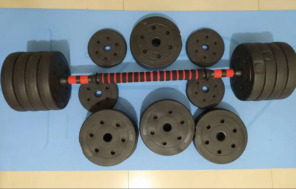 Barbel Dumbel Barbell Dumbell Fitness Gym Set 55kg