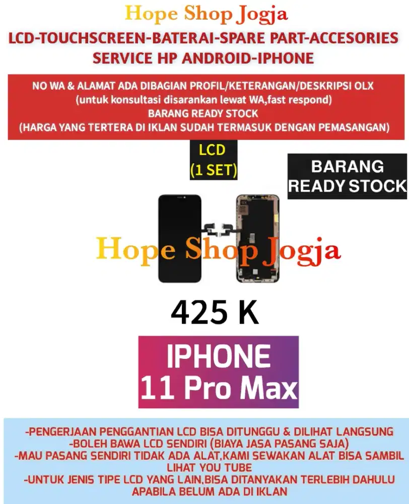 Service Iphone-Ganti Touchscreen-Baterai-LCD Iphone 11 Pro Max