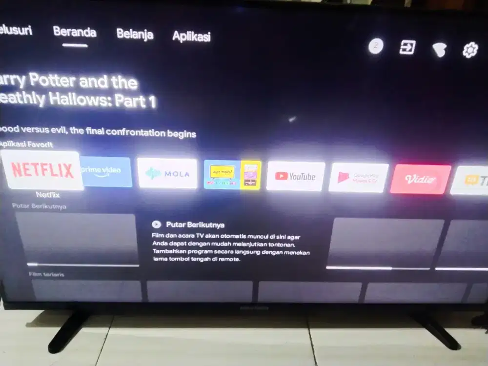 Tv android digital politron 43 in siap pakai