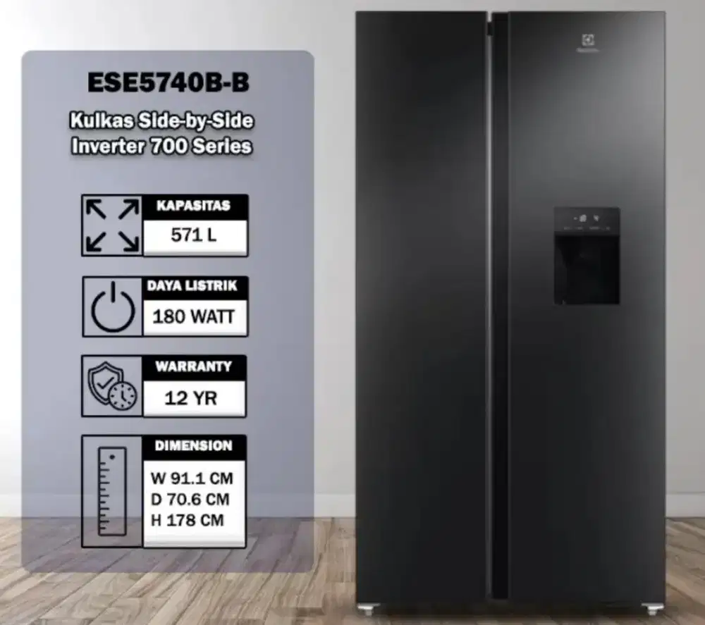 Ready Kulkas Side by Side dari Electrolux Promo cicilan bunga ringan
